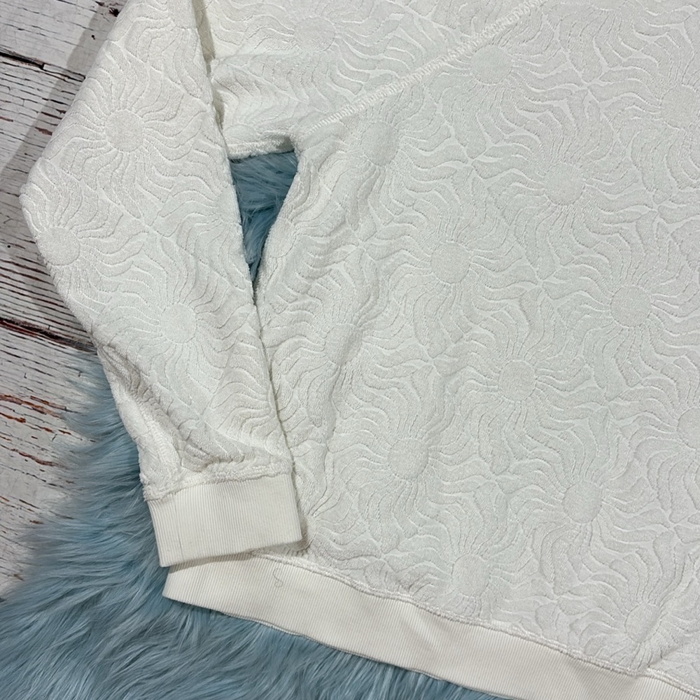 Spiritual Gangster Oversize Cotton Blend Jacquard Terry Sweatshirt White - Picture 4 of 9